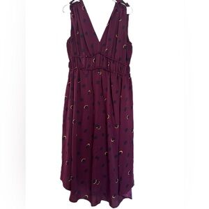 Current Air Burgundy Midi Dress with Dots